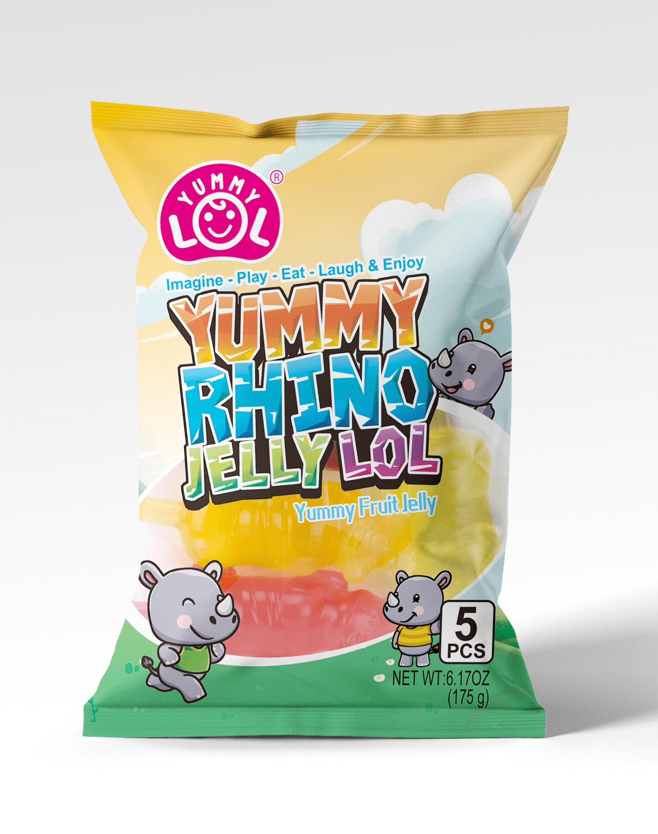 5pc Elephant Fruit Jelly Bag 175g